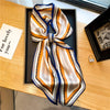 Elegant Print Satin Silk Skinny Scarf - Sabreeonline