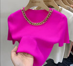 Summer French Style Chic Chain Neck Tees