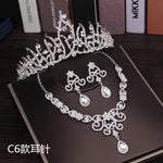 Crystal Butterfly Bridal Jewelry Sets Necklace Earring Tiara Set Wedding Hair Ornaments - Sabreeonline