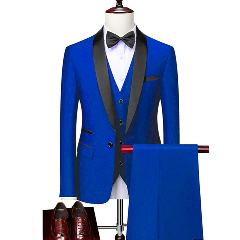 Waistcoat Set Fashion Slim Fit Suits - Sabreeonline