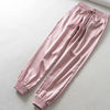 New High Waist Satin Pants Women Bsolid Color Black Joggers Women Trousers Casual Pants Cargo Sweatpants Korean Red Fall - Sabreeonline