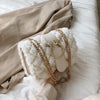 Soft Women Lock Chain Plush Shoulder Messenger Bag - Sabreeonline