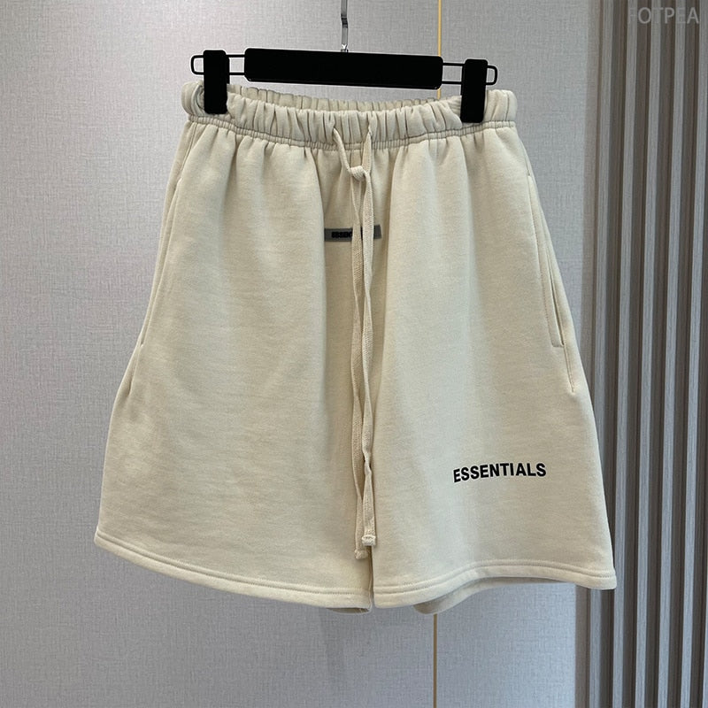 FW21 New Men&#39;s Essentials Summer Shorts Reflective Letter Streetwear Hip Hop Quick-Drying And Breathable Cotton Sports Shorts - Sabreeonline