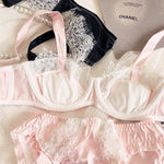 Soft Lace Edge Sexy Pure Desire Girl Bra Set - Sabreeonline
