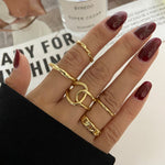 LATS 7pcs Fashion Jewelry Rings Set Round Opening Finger Ring for Girl - Sabreeonline