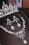 Crystal Butterfly Bridal Jewelry Sets Necklace Earring Tiara Set Wedding Hair Ornaments - Sabreeonline