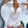 New White Lace Up Bikini High Waist Sexy Three Piece