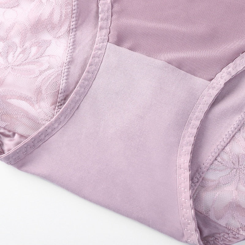 Plus Size Underwear for Women Sexy Thin Transparent Lace Modal Cotton Panties with High Waist Big Size Briefs of Large Sizes - Sabreeonline