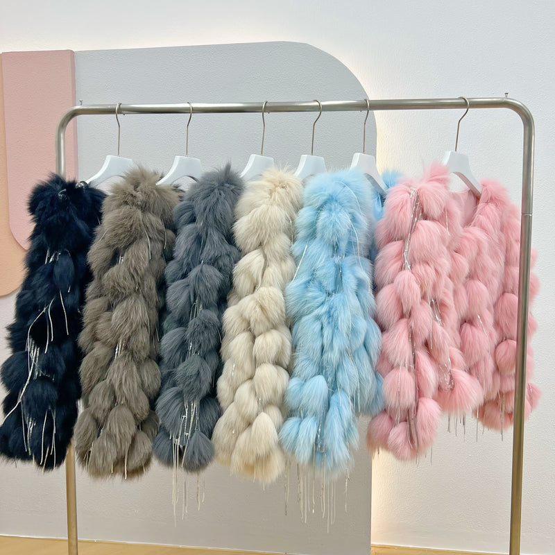 Natural Fox Fur Coat With Tassels Fashion winter Warm fur coat women CoatsReal Fox Fur jackets fur coatThick abrigos Jackets - Sabreeonline