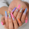 Large Stone Decorative Gradient Press On Fingernails