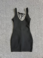 Sleeveless V-Neck Backless Bodycon Mini Dress - Sabreeonline