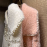 Loose Sweater Sequins Beaded Mink Fleece - Sabreeonline