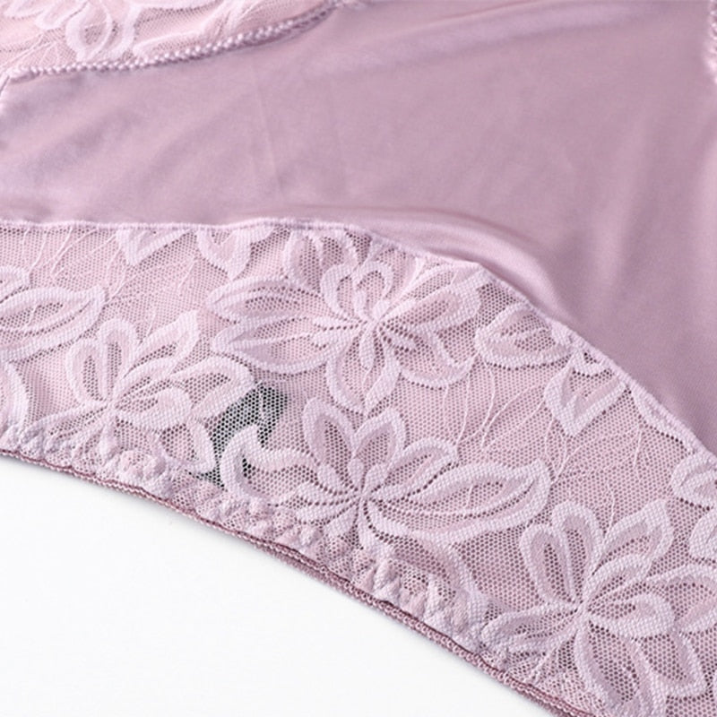 Plus Size Underwear for Women Sexy Thin Transparent Lace Modal Cotton Panties with High Waist Big Size Briefs of Large Sizes - Sabreeonline