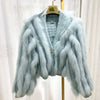 Thick Loose Fox Fur Strip Fashion Sweater Coat - Sabreeonline