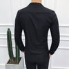 Long-Sleeved V-neck Slim Fit Casual Business Shirts - Sabreeonline