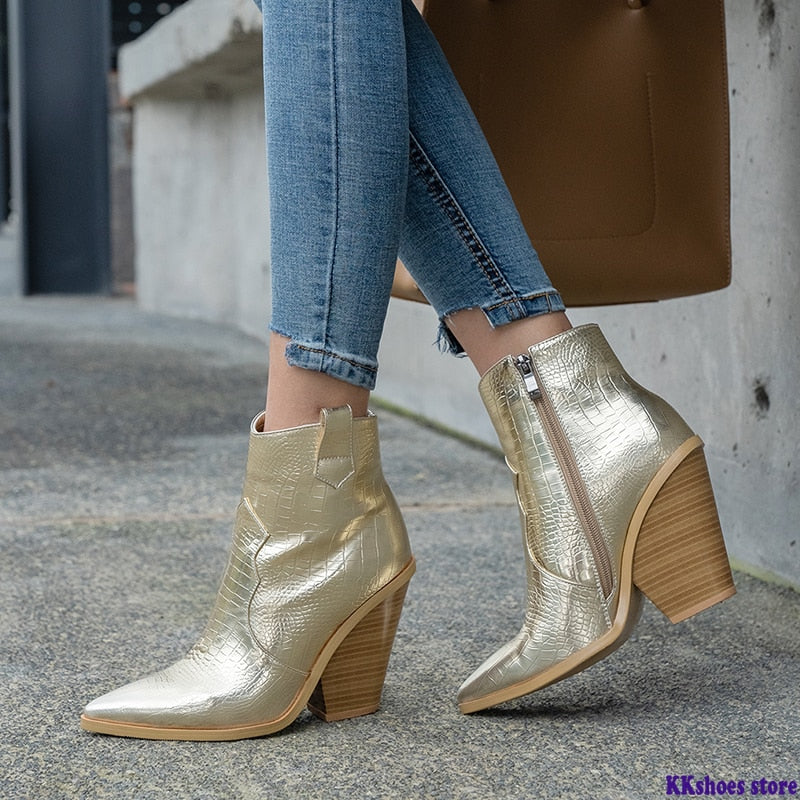 Winter Western Cowboy Boots Women - Sabreeonline