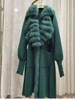 Oversize Coat Fur Collar Long Length - Sabreeonline