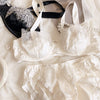 Lace edge sexy pure desire girl bra set soft steel ring gathered anti-sagging thin section small underwear lingerie suit - Sabreeonline