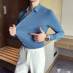 Elasticity Men Long Sleeve Shirts - Sabreeonline