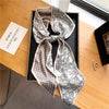Elegant Print Satin Silk Skinny Scarf - Sabreeonline