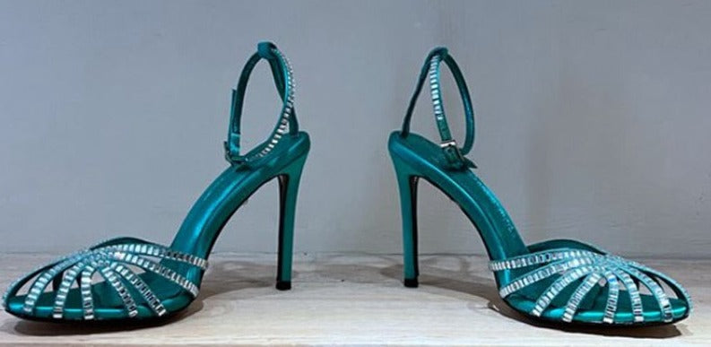 Crystal Buckle Shoes High Heels - Sabreeonline