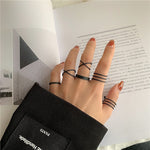 LATS 7pcs Fashion Jewelry Rings Set Round Opening Finger Ring for Girl - Sabreeonline