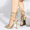Liyke Sexy Ankle Strap Golded Sandals Women Party Nightclub Stripper Heels High Quality Crystal Diamond Pointed Toe Wedding Shoe - Sabreeonline