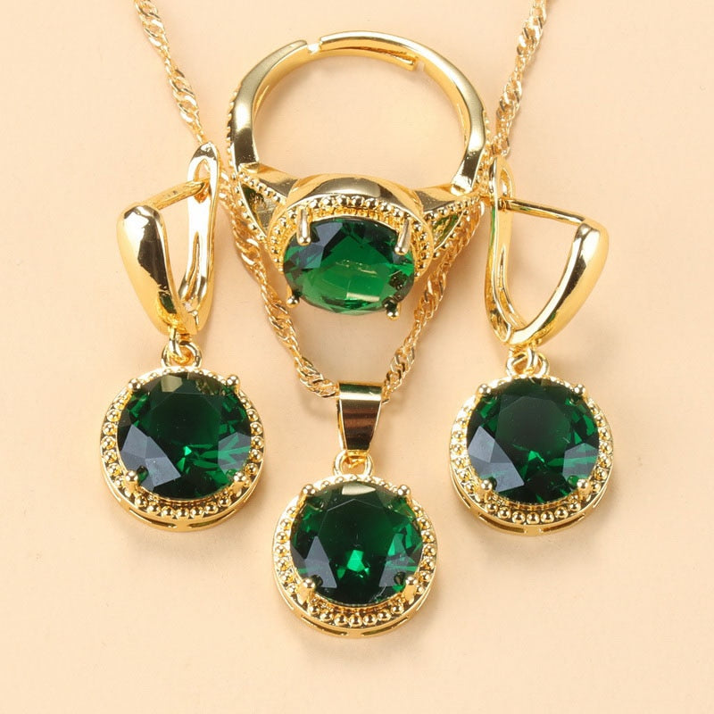 Sweet Princess Round Zircon 3 Piece Set - Sabreeonline