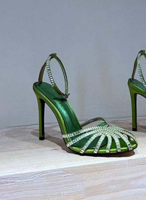 Crystal Buckle Shoes High Heels - Sabreeonline