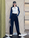 Thickened Black Straight Casual Pants for Women 2022 New Autumn Winter Trousers High Waist Loose Slimming Wide Leg Sweatpants - Sabreeonline