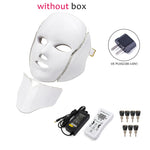 Led Facial Light Mask with Neck Tighten Anti Acne Wrinkle - Sabreeonline