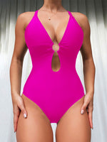 New Ring Linked Plunging One Piece Swimsuit