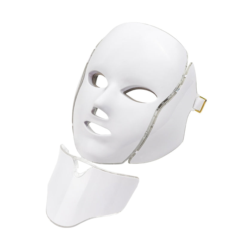Led Facial Light Mask with Neck Tighten Anti Acne Wrinkle - Sabreeonline