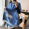 Luxury Brand Winter Cashmere Scarf for Women Fashion Warm Shawls and Wraps Pashmina Neckerchief Poncho Tassel Bufandas Echarpe - Sabreeonline