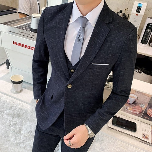 Business Male Tuxedo 3 Pieces Set - Sabreeonline