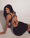 Sleeveless V-Neck Backless Bodycon Mini Dress - Sabreeonline