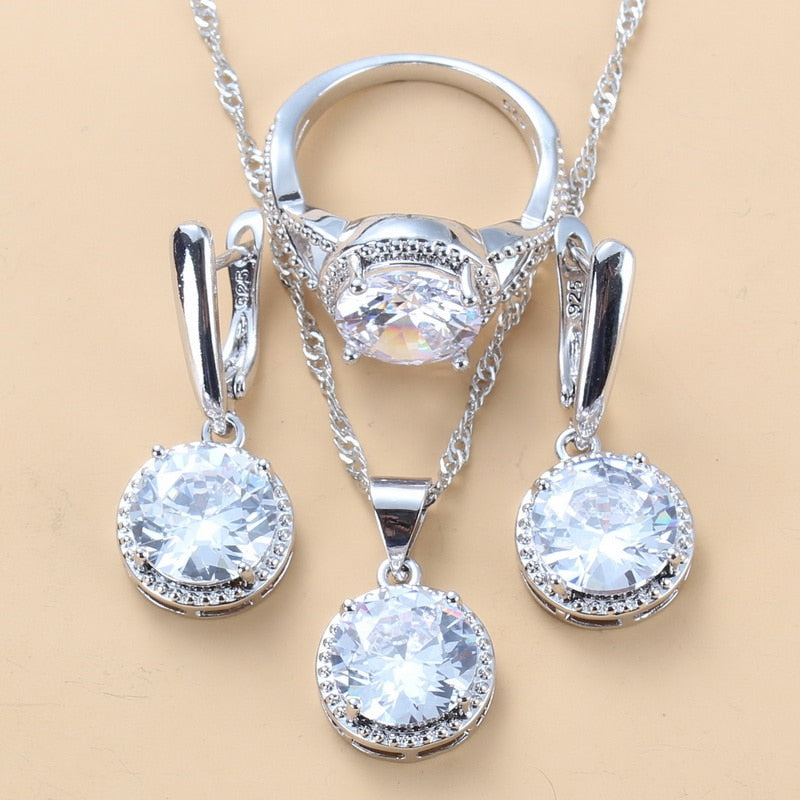 Sweet Princess Round Zircon 3 Piece Set - Sabreeonline