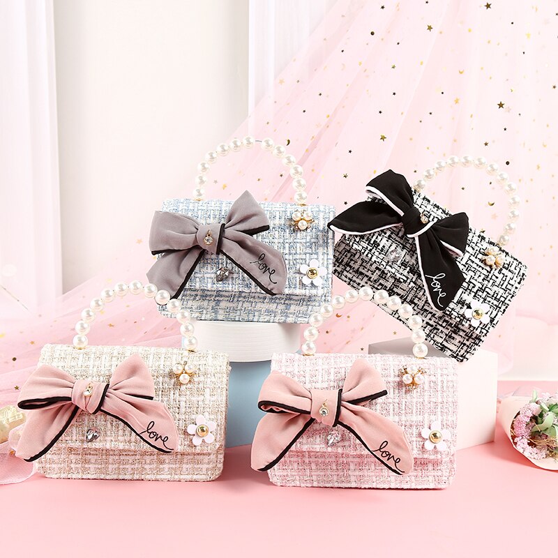 Pearl Portable Cute Princess Little Girl Bow Children - Sabreeonline