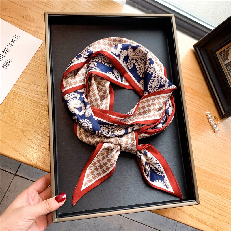 Luxury Brand Small Silk Scarf Women Headband Narrow Skinny Scarves Neck Belt Hair Bands Ribbons Scrunchies Female Accessories - Sabreeonline