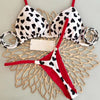 Cute Heart Print Brazilian Bikini Set