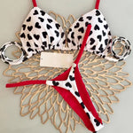 Cute Heart Print Brazilian Bikini Set