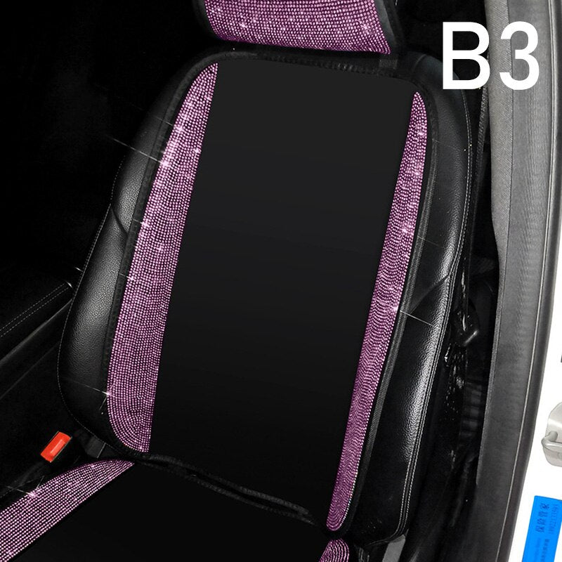 Car Diamond-studded Cushion Pink Ice Silk Breathable - Sabreeonline