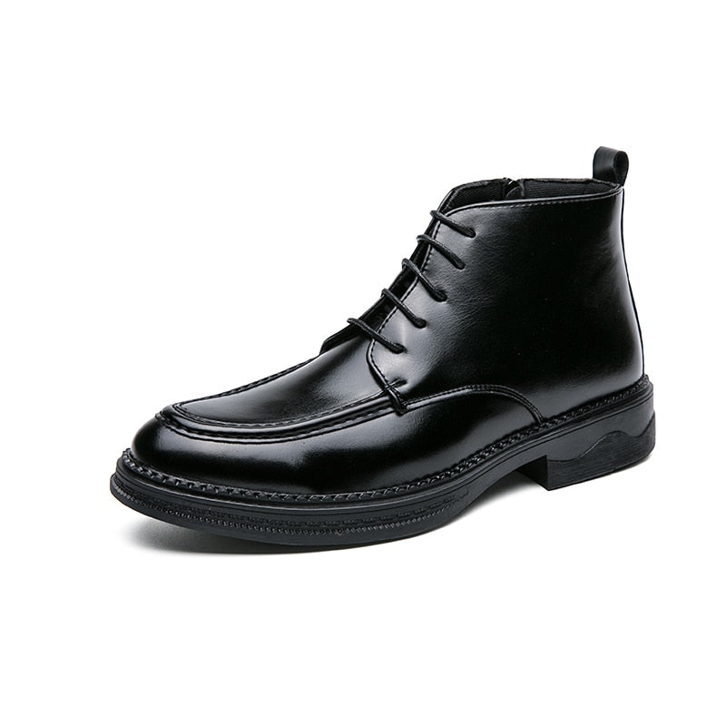 Pointed Ankle Boots Men&#39;s Winter Comfortable Moccasins Casual Shoes High-top Leather Shoes Fashion Leahter Boots Man Cowboy Boot - Sabreeonline