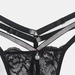 Women Sexy Lace Panties Lingerie Rhinestone See Through Female Underwear Low Waist Thongs Gstring Sensual Lenceria Mujer T-back - Sabreeonline