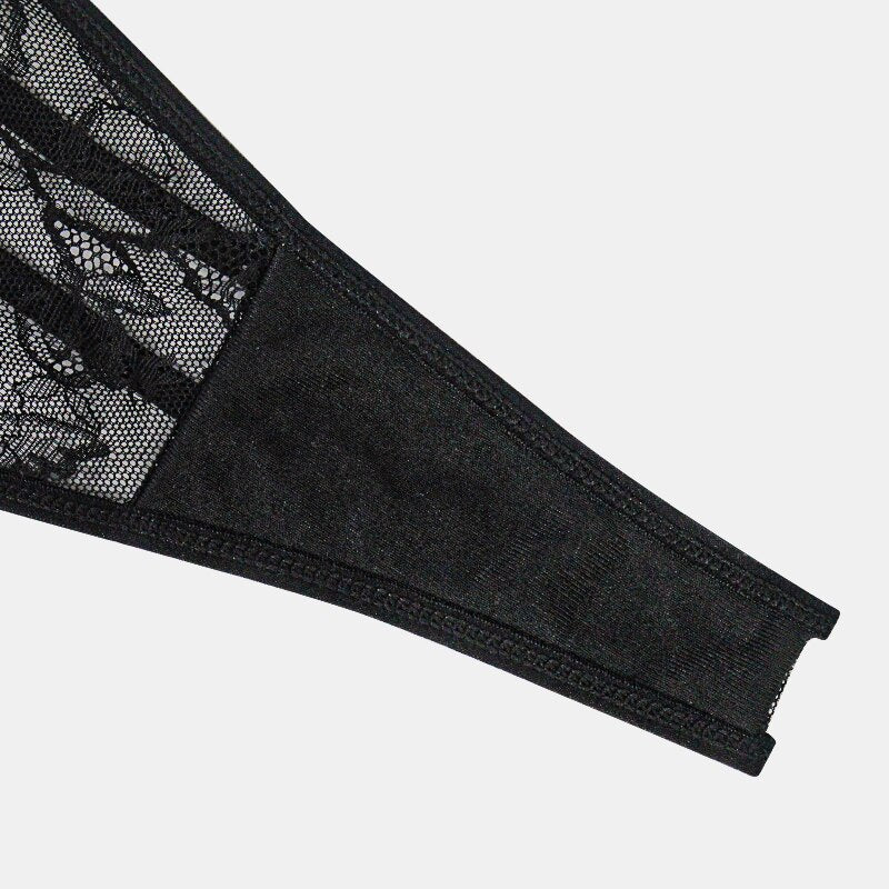Women Sexy Lace Panties Lingerie Rhinestone See Through Female Underwear Low Waist Thongs Gstring Sensual Lenceria Mujer T-back - Sabreeonline