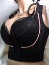 Front button lingerie Wireless bra Sexy lingerie Plus-size bra Lace bra for girl adjustable full CDE - Sabreeonline