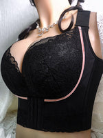 Front button lingerie Wireless bra Sexy lingerie Plus-size bra Lace bra for girl adjustable full CDE - Sabreeonline