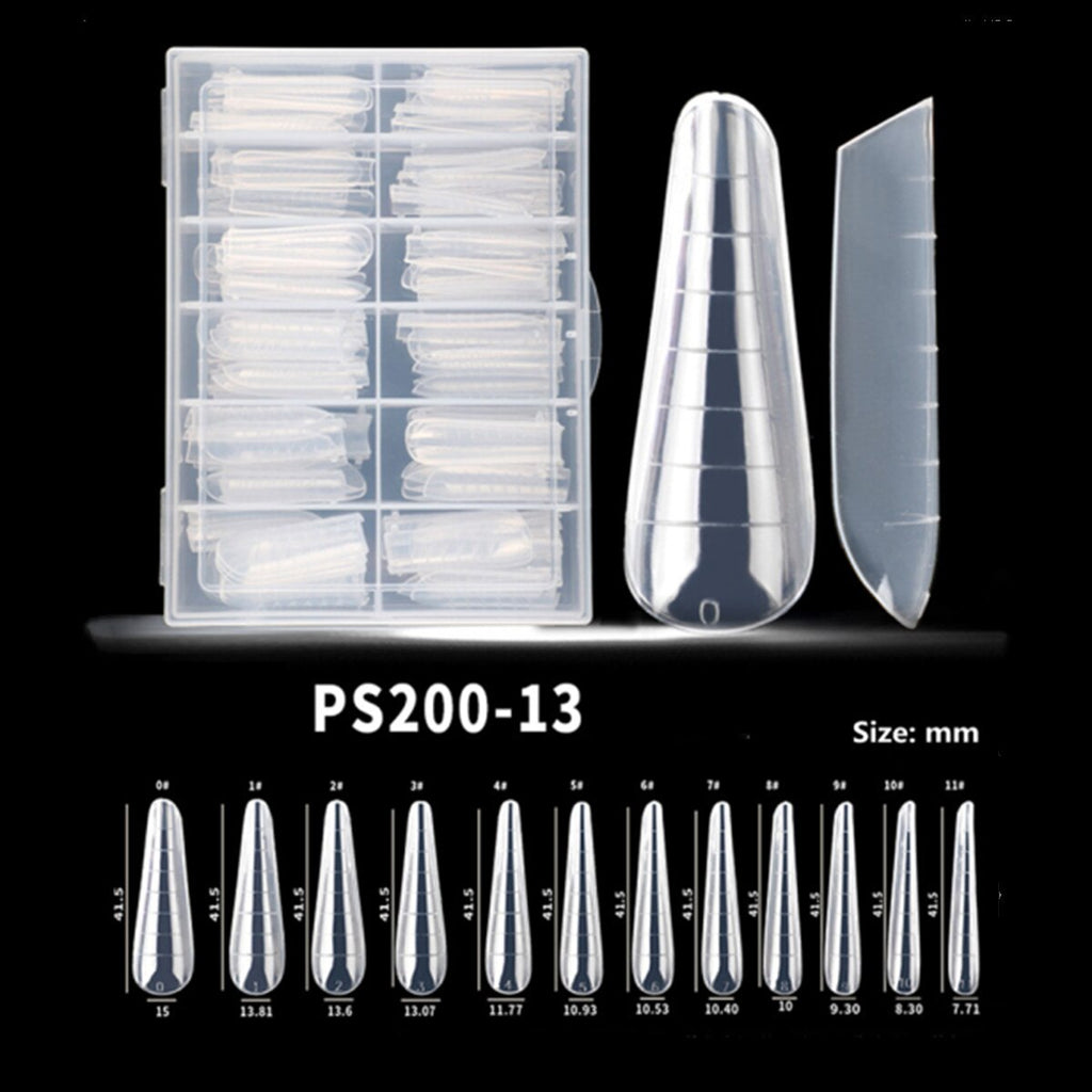 Makartt Dual Forms Nail Forms Nail Extension System for Poly Nail Gel Coffin Nail Mold Clear Full Cover False Nail Tips Acrylic - Sabreeonline