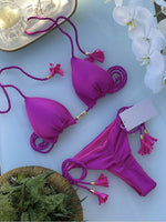 Adjustable Bandage Solid Bikinis Triangle - Sabreeonline