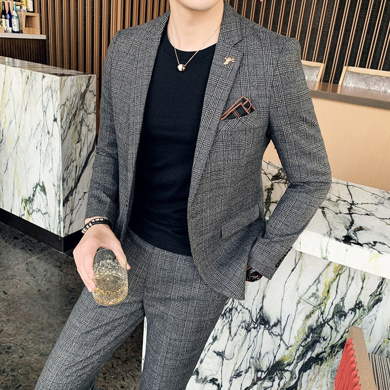 Business Male Tuxedo 3 Pieces Set - Sabreeonline